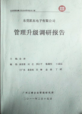 2011年3月15日，正睿咨詢專家向凱東決策層陳述調(diào)研報告